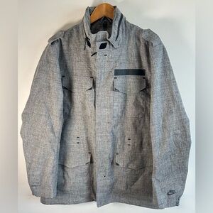 Nike Sportswear Tech Jacket Grey Heathered Sz L Storm-FIT Zip Hood Utility Coat
